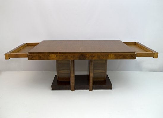 Art Deco Dining Table in Walnut, Italy, 1925-FER-1306213