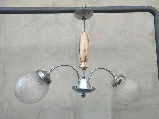 Art Deco Double Hanging Light, 1920s-CAQ-1719377