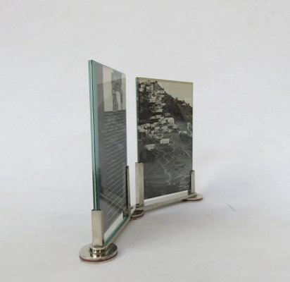 Art Deco Double Picture Frame in Nickel-Plating, 1920s-EY-1768757