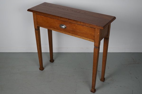 Art Deco Dutch Oak Side Table, 1920s-XO-1818829