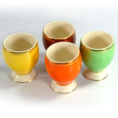 Art Deco Egg Cups from Cerom, Romania, 1930s, Set of 4-GIW-1791795