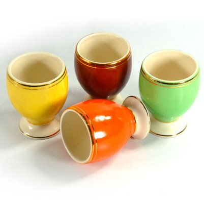 Art Deco Egg Cups from Cerom, Romania, 1930s, Set of 4-GIW-1791795