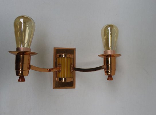 Art Deco English Catalin Butterscotch Colored Sconces, Set of 2-EY-623962