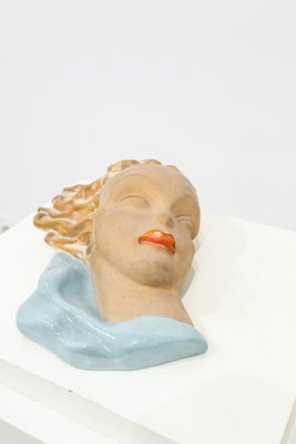 Art Deco European Ceramic Face-Shaped Decoration, 1930s-UJE-938582