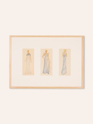 Art Deco Fashion Drawings VI, Gouache on Paper, Framed-GPP-1085130