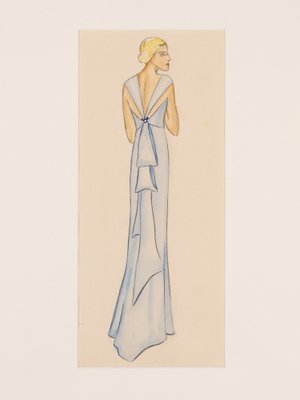 Art Deco Fashion Drawings VI, Gouache on Paper, Framed-GPP-1085130