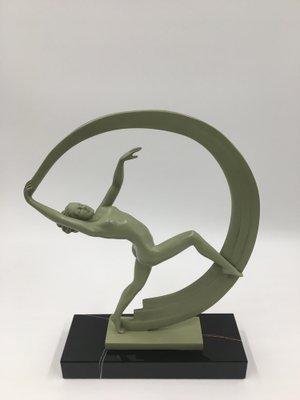 Art Deco Female Figurine Bacchanal by Max Le Verrier, 1920s-SAK-1811257