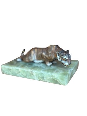 Art Deco Figure of a Creeping Tiger, 1920s-SEI-2033803