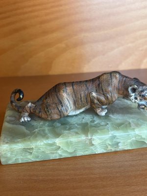 Art Deco Figure of a Creeping Tiger, 1920s-SEI-2033803