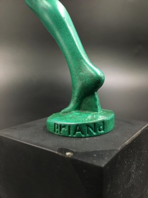 Art Deco Figurine of Woman Playing with Hoop by Briand / Marcel Buraine for Max Le Verrier, France, 1920s-SAK-1802963