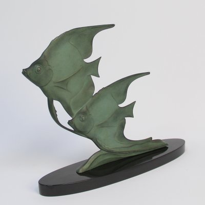 Art Deco Fish Sculpture by M. Font, 1920s-NE-1406344