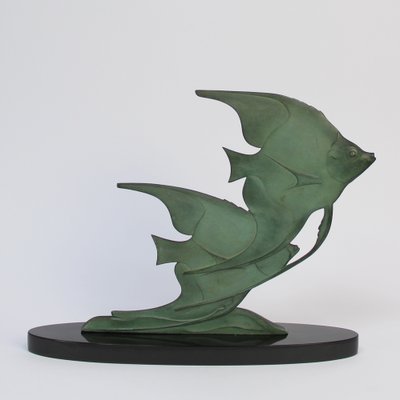 Art Deco Fish Sculpture by M. Font, 1920s-NE-1406344