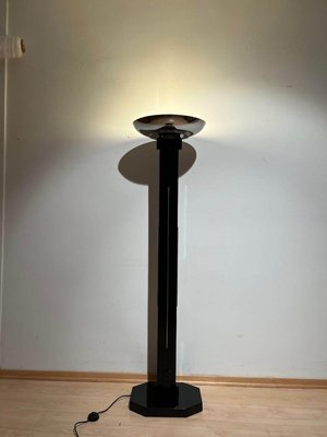 Art Deco Floor Lamp, Black Lacquer and Chrome, France circa 1930-NNB-1137487