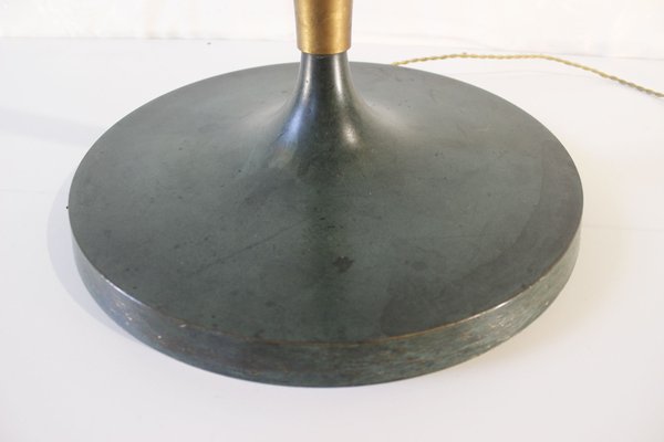 Art Deco Floor Lamp in Patinated Massive Brass, 1930s-WEQ-1138547