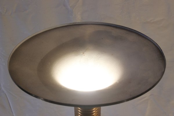 Art Deco Floor Lamp in Patinated Massive Brass, 1930s-WEQ-1138547