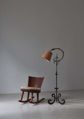 Art Deco Floor Lamp in Wrought Iron, 1930s-WRF-1808264