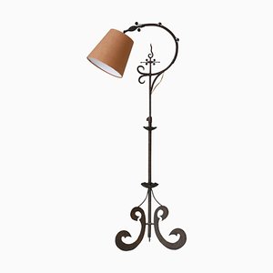 Art Deco Floor Lamp in Wrought Iron, 1930s-WRF-1808264