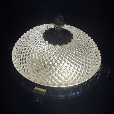 Art Deco Flush Mount in Glass and Bronze, 1930s-JUZ-1722776