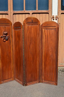 Art Deco Folding Screen with 7 Sculpted Panels, 1940s-XNH-1021644