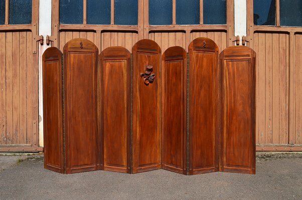 Art Deco Folding Screen with 7 Sculpted Panels, 1940s-XNH-1021644