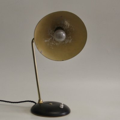 Art Deco French Black and Gold Desk Lamp, 1950s-SY-1100960