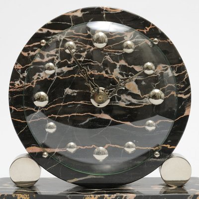 Art Deco French Black Marble Clock, 1930s-IXK-828647