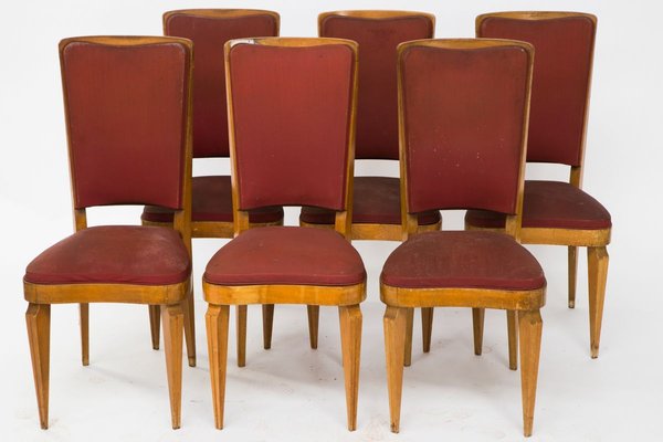 Art Deco French Dining Chairs by André Arbus, 1930s, Set of 6-XHV-625539