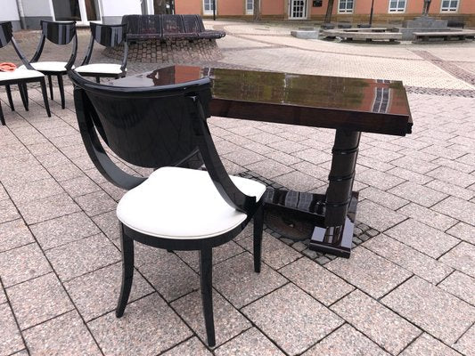 Art Deco French Ebony Dining Desk by J. Makassar, 1930s-QVR-1092181