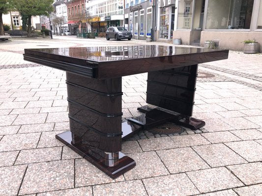 Art Deco French Ebony Dining Desk by J. Makassar, 1930s-QVR-1092181