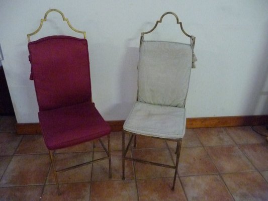 Art Deco French Gilded Bronze Boudoir Side Chairs, 1930s, Set of 2-XHV-857449