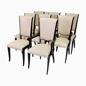 Art Déco French Hochlehner Chairs, 6 without, 2 with Armrests, 1930s, Set of 8-CXC-1229049