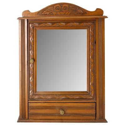 Art Deco French Little Poplar Armoire with Mirror, 1930s-RIU-1377596