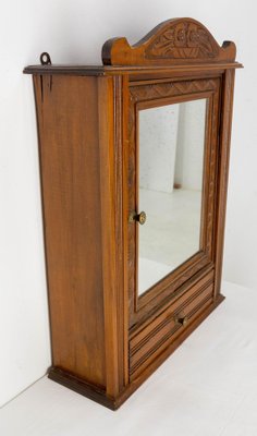 Art Deco French Little Poplar Armoire with Mirror, 1930s-RIU-1377596