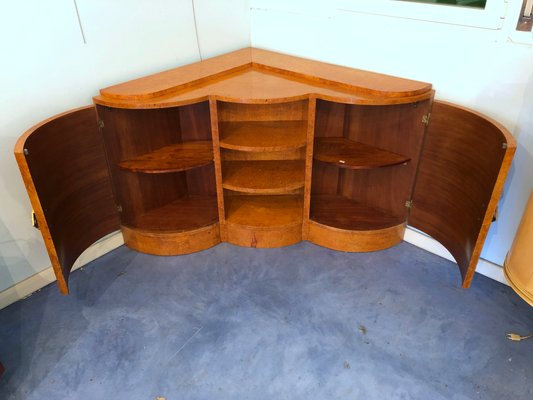 Art Deco French Maple Corner Cupboard, 1940s-MTX-731559