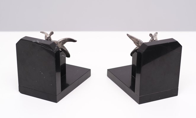 Art Deco French Marble Bookends, 1920s, Set of 2-GCG-1345389