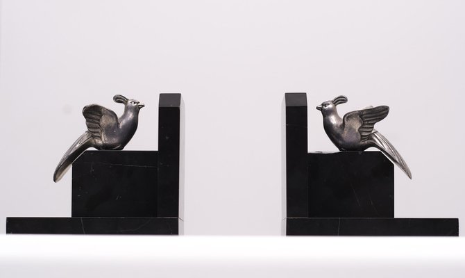 Art Deco French Marble Bookends, 1920s, Set of 2-GCG-1345389