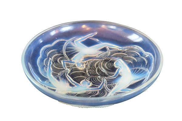 Art Deco French Opaline Glass Girl Bowl, 1930s-CXC-1229057