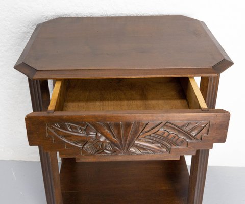 Art Deco French Poplar Nightstand, 1930s-RIU-1433124