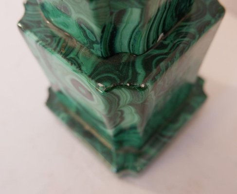 Art Deco French Porcelain Antinéa Statue with Malachite Style Base, 1968-JG-1239378