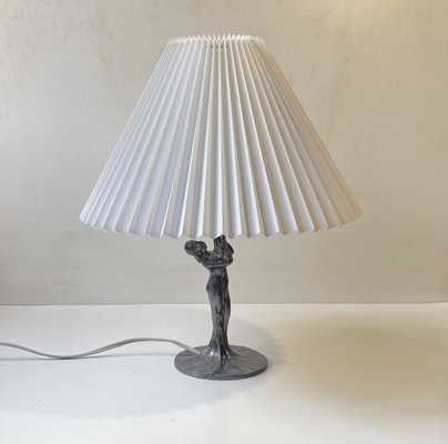 Art Deco French Table Lamp in Pewter, 1930s-LCR-1816418