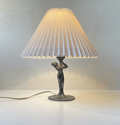 Art Deco French Table Lamp in Pewter, 1930s-LCR-1816418