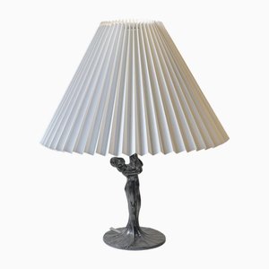 Art Deco French Table Lamp in Pewter, 1930s-LCR-1816418