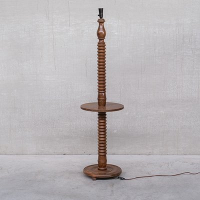 Art Deco French Turned Oak Floor Lamp-JRP-1326233