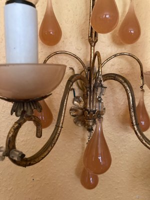 Art Deco French Wall Lamp with Drop-Shaped Murano Glass-XHV-1170193