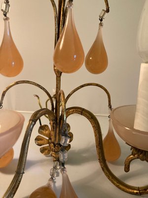 Art Deco French Wall Lamp with Drop-Shaped Murano Glass-XHV-1170193