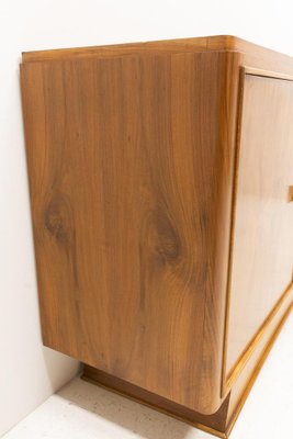 Art Deco French Walnut and Brass Buffet Credenza Two Doors Cabinet, 1930s-RIU-1329247