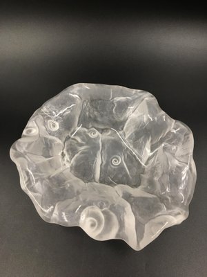 Art Deco Frosted Glass Bowl with Shells and Fossil, 1930s-SAK-1797388