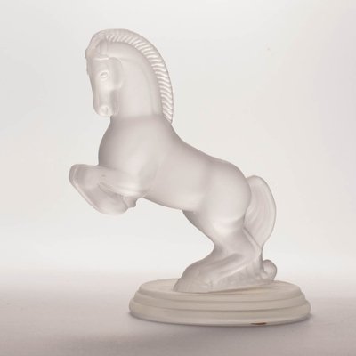 Art Deco Frosted Glass Horse Figurine from Franklin Mint, 1987-IXK-1409052