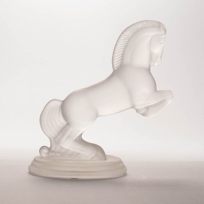 Art Deco Frosted Glass Horse Figurine from Franklin Mint, 1987-IXK-1409052