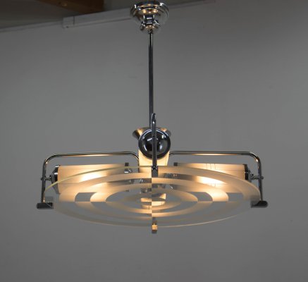 Art Deco Functionalist Tubular Chandelier, 1930s-TZ-1752015